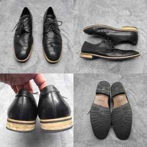 Steve Madden Dress Shoes Men 12 Black Leather Casual Oxford Lace Up Formal Ender